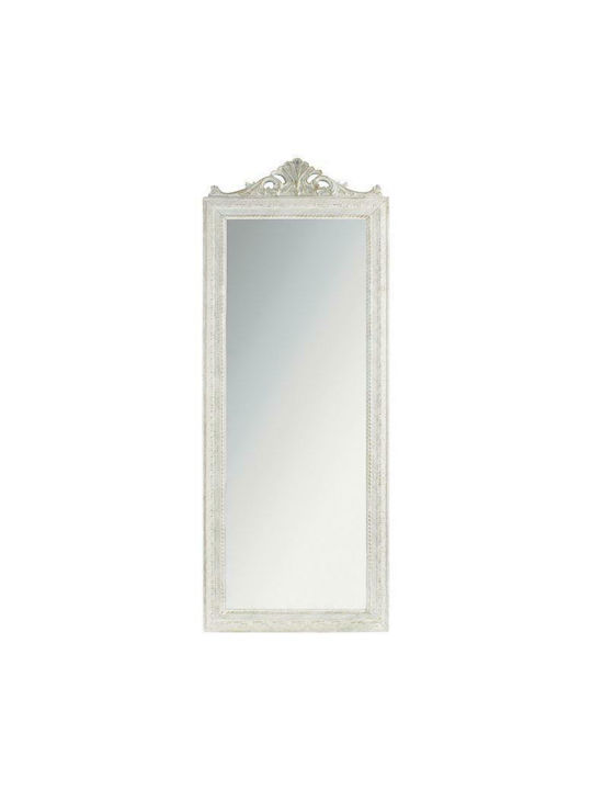Inart Καθρέπτης Τοίχου Ολόσωμος με Λευκό Πλαστικό Πλαίσιο 130x50cm