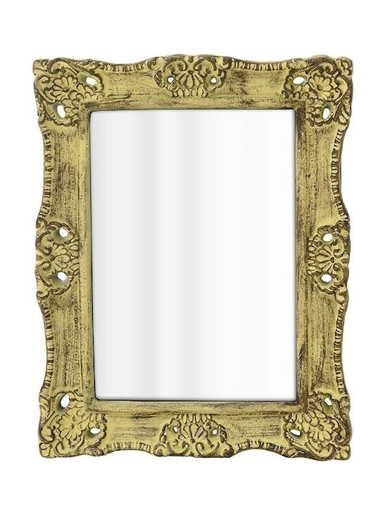 Inart Wall Mirror with Gold Plastic Frame 55x45cm 1pcs