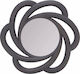 Inart Wall Mirror with Gray Plastic Frame Diameter 51cm 1pcs