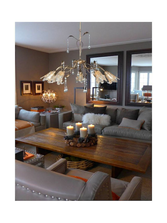 ArkoLight Pendant Light Bronze with Crystals for Socket E14, E.14 76x78x50cm