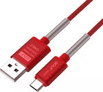 GOLF Braided USB 2.0 to micro USB Cable Κόκκινο 1m (GC-40M-RD)