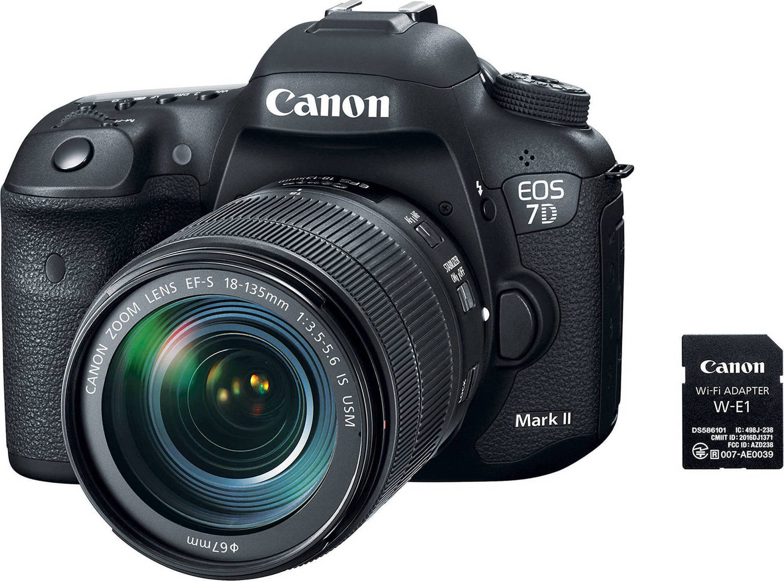 Canon Eos 7d Mark Ii Kit 18 135mm Is Usm And W E1 Wi Fi Adapter Black