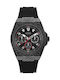 Guess Watch Chronograph Battery with Black Rubber Strap W1048G2