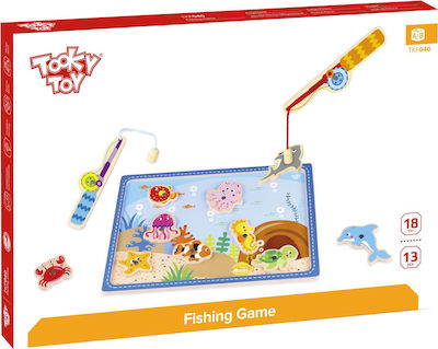 Tooky Toys Fishing Toy Παιχνίδι Ψαρέματος made of Wood for 18++ Months