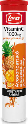 Lanes Vitamin C Eff Βιταμίνη για το Ανοσοποιητικό 1000mg Pineapple Mango 20 αναβράζοντα δισκία