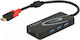 DeLock USB Хъб с 3 Порта USB 3.1 с USB-C Връзка