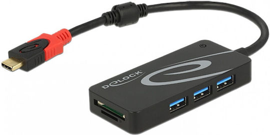 DeLock USB Хъб с 3 Порта USB 3.1 с USB-C Връзка