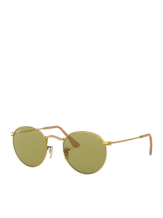 Ray Ban Round Metal Unisex Sunglasses with Gold...