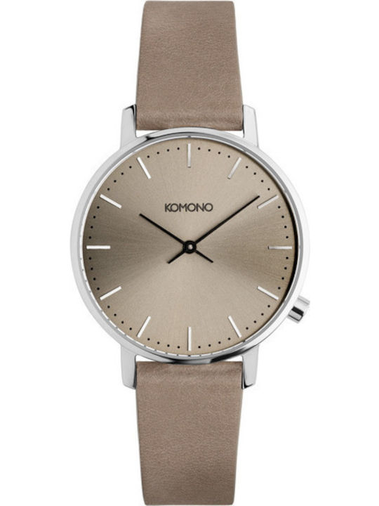 Komono Harlow Γυναικείο Ρολόι 36mm Μπαταρίας με Μπεζ Δερμάτινο Λουράκι
