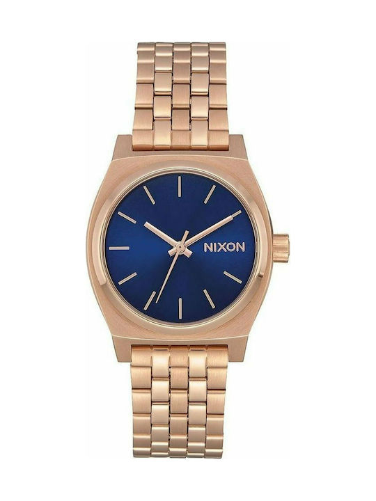 Nixon Medium Time Teller Ceas Baterie cu Rose Gold Brățară metalică