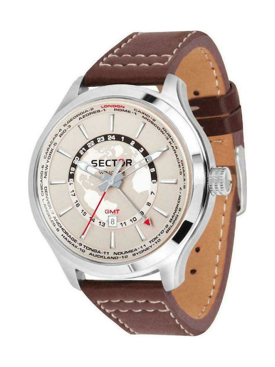 Sector Watch Battery with Brown Leather Strap R3251504001