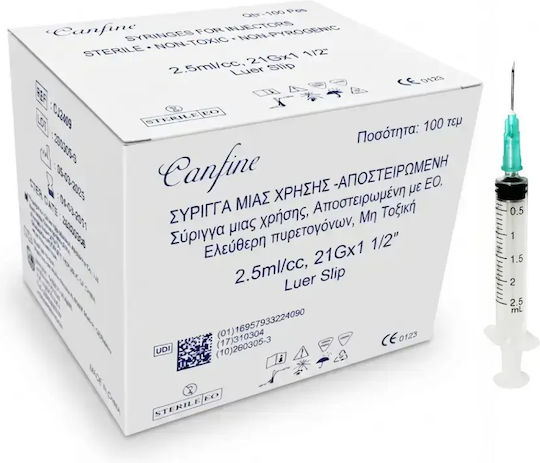 Changzhou Chuangjia Medical Syringes 21G x 1 1/2" 2.5ml 100pcs