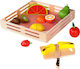 Tooky Toys Fruits & Vegetables Toy Φρούτα με Πάγκο Κοπής made of Wood for 2+ Years Old