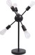 Inart Metal Table Lamp for Socket E27 with Transparent Shade and Black Base