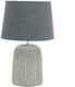 Inart Concrete Table Lamp with Gray Shade and Base