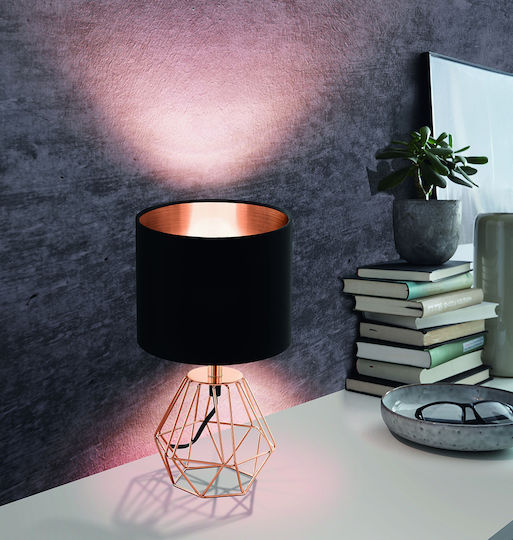 Eglo Metal Table Lamp for Socket E14 with Black Shade and Gold Base