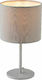 Aca Arioso Metal Table Lamp for Socket E14 with Gray Shade and White Base