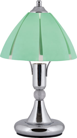 ArkoLight Μεταλλικό Πορτατίφ για Ντουί E14 με Τιρκουάζ Καπέλο και Ασημί Βάση
