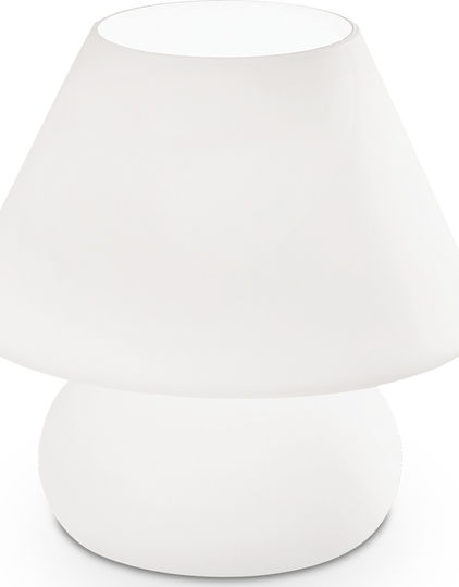 Ideal Lux Glass Table Lamp for Socket E27 with White Shade and Base