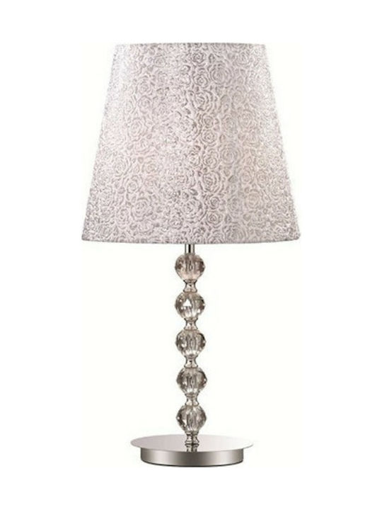 Ideal Lux Metal Table Lamp for Socket E27 with Silver Shade and Base