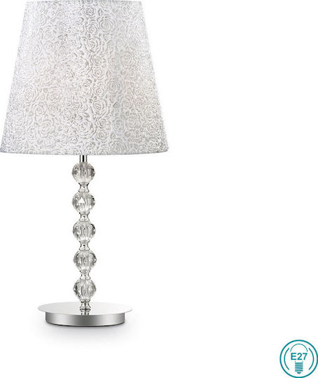 Ideal Lux Crystal Table Lamp for Socket E27 with Shade and Silver Base