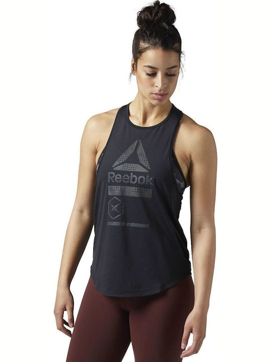 Reebok Activchill Graphic Tank Women's Athletic Blouse Sleeveless Black