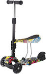 Kikka Boo Kids Scooter Foldable 3 in 1 Ride and Skate 3-Wheel with Seat for 3+ Years Multicolour