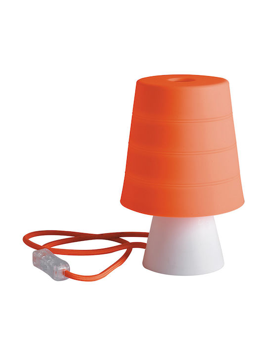Fan Europe I-DRUM/L1 ARA Plastic Table Lamp for Socket E14 with Orange Shade and White Base