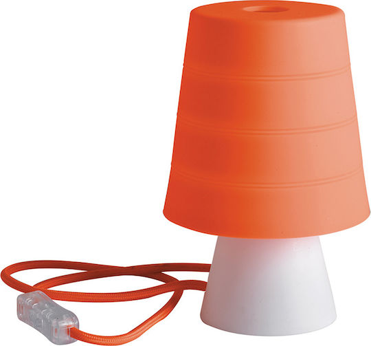 Fan Europe I-DRUM/L1 ARA Plastic Table Lamp for Socket E14 with Orange Shade and White Base