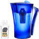 Tensa Carafe Plastic Jug Indigo Blue with 1 Replacement Filter 2200ml