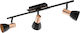 Eglo Barnham Triple Spot with Socket GU10 in Black Color