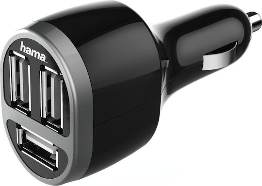 HAMA HAMA Car Charger 3xUSB 5.2A Handy-Autoladegerät 26W 5.2A mit 3xUSB-A Silber Farbe