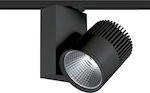 Aca Μονό Σποτ με Ενσωματωμένο LED και Θερμό Φως σε Μαύρο Χρώμα