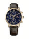 Tommy Hilfiger Kane Ανδρικό Ρολόι 44mm Χρονογράφος Μπαταρίας με Καφέ Δερμάτινο Λουράκι