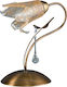 ArkoLight Metal Vintage Table Lamp for Socket E14 with Honey Shade and Bronze Base