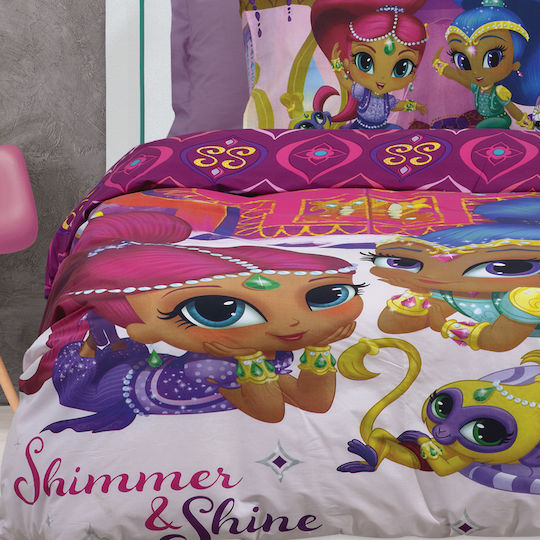 Das Home Комплект чаршафи Единично Памучни Shimmer & Shine Фуксия 160x260см 3бр