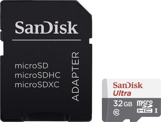 Sandisk Ultra microSDHC 32GB Class 10 UHS-I 80MB/s με αντάπτορα
