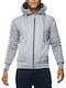 Bodymove Men's Sweatshirt Jacket with Hood and Pockets Gray