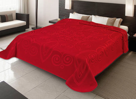 Belpla Ster 516/34 Pătură Roșie Spania Catifea Supraînălțată 220x240 cm Roșie