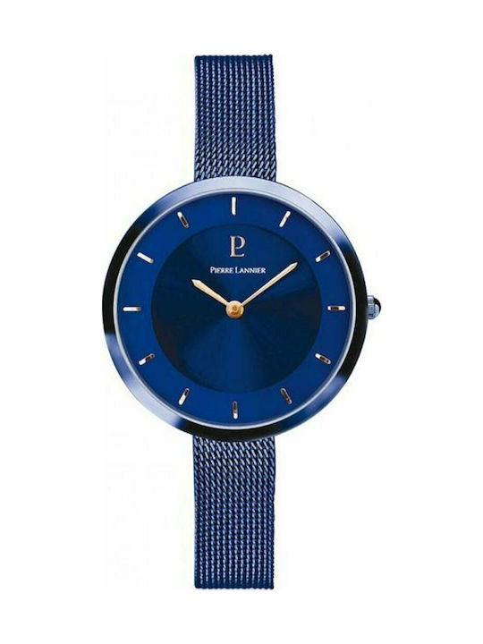 Pierre Lannier Watch with Blue Metal Bracelet 076G668