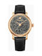 Swarovski Crystalline Hours Watch with Leather Strap Black