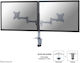 Newstar FPMA-D1330DSILVER Βάση Γραφείου για 2 Οθόνες έως 27" με Βραχίονα Ασημί