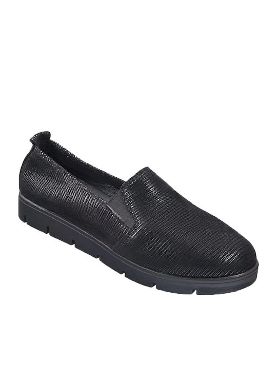 Safe Step 735 Leder Damen Mokassins Glitter Black