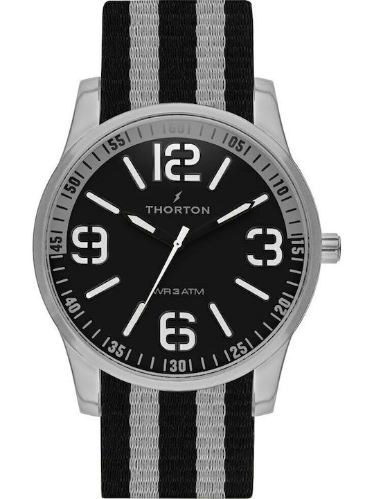 Thorton Herrenuhr 46mm Batterie mit Gray Stoffa...