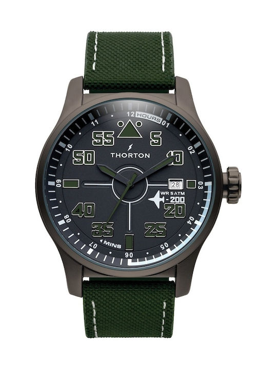 Thorton Ανδρικό Ρολόι 49mm Μπαταρίας με Πράσινο...