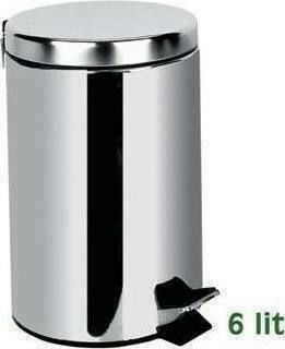 Gloria Elite 12-0304 Inox Badezimmer Mülleimer 6Es Silber