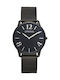 Gregio Simply Rose Milanese Black Watch with Black Metal Bracelet