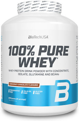 Biotech USA 100% Pure Whey Proteină din Zer Fără gluten cu Aromă de Ciocolată cu nucă de cocos 2.27kg