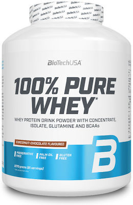 Biotech USA 100% Pure Whey Molkenprotein Glutenfrei mit Geschmack Schokolade-Kokosnuss 2.27kg