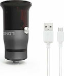 Ldnio Car Charger Black C304Q Total Intensity 3A Fast Charging with a Port USB with Cable Micro-USB